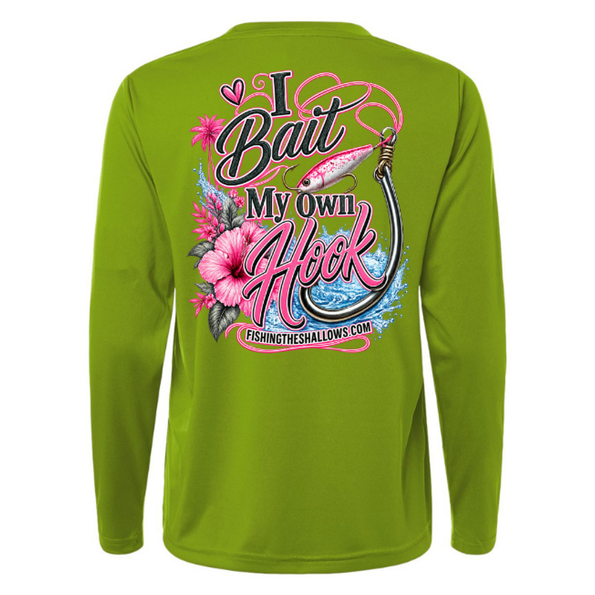 I Bait – Women's Long Sleeve - Acid Green - Back