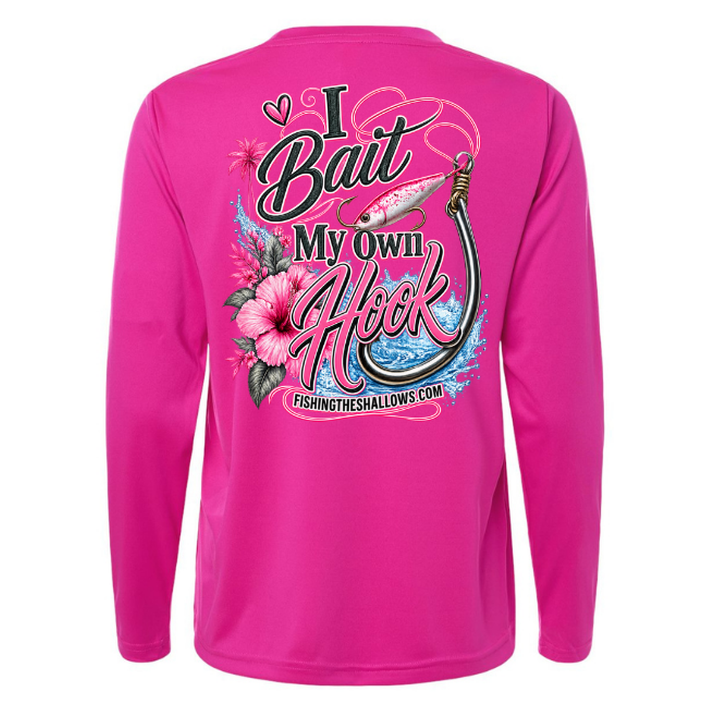 I Bait – Women's Long Sleeve - Bright Magenta - Back