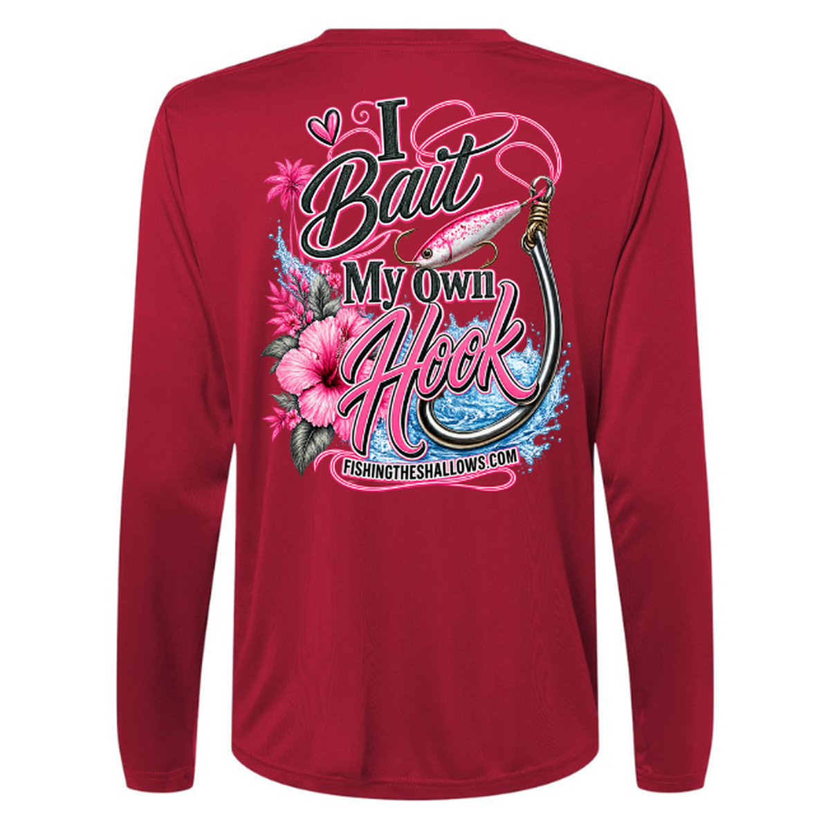 I Bait – Women's Long Sleeve - Classic Red - Back