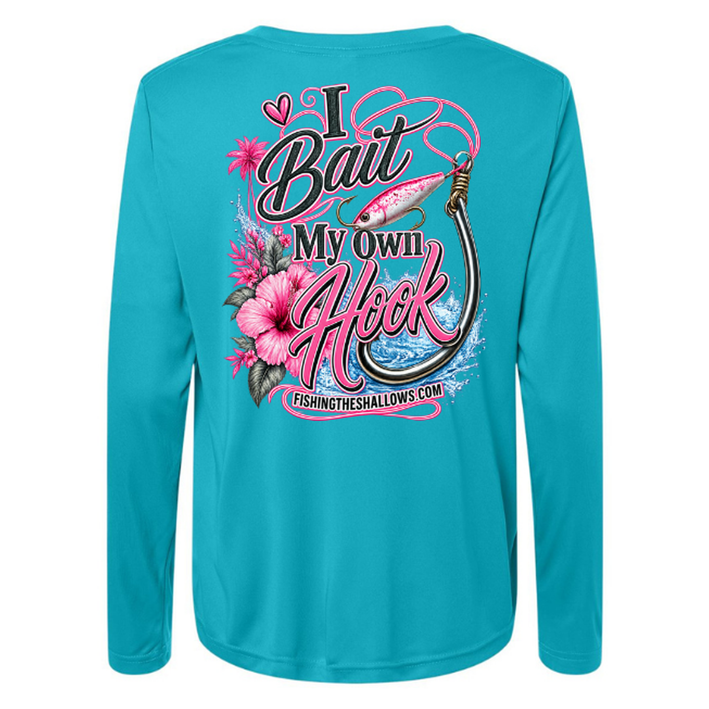 I Bait – Women's Long Sleeve - Clear Teal - Back