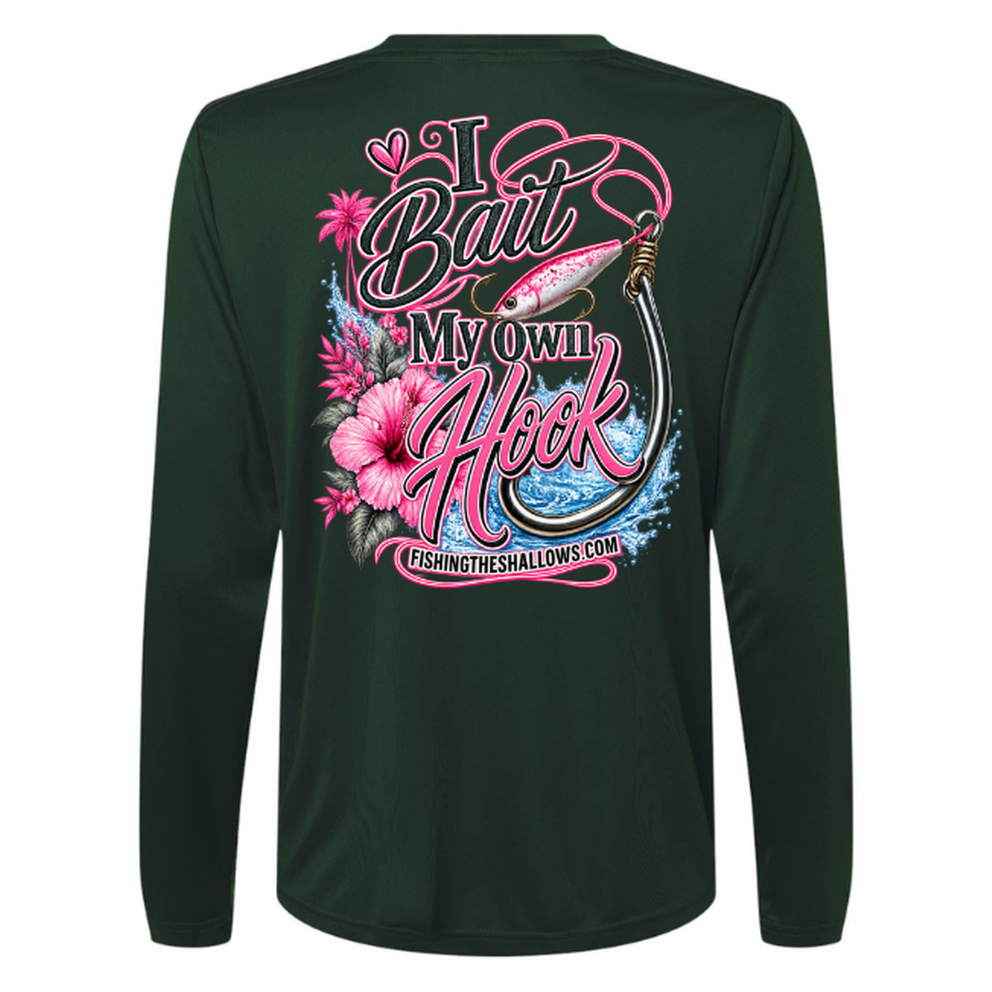 I Bait – Women's Long Sleeve - Forest - Back