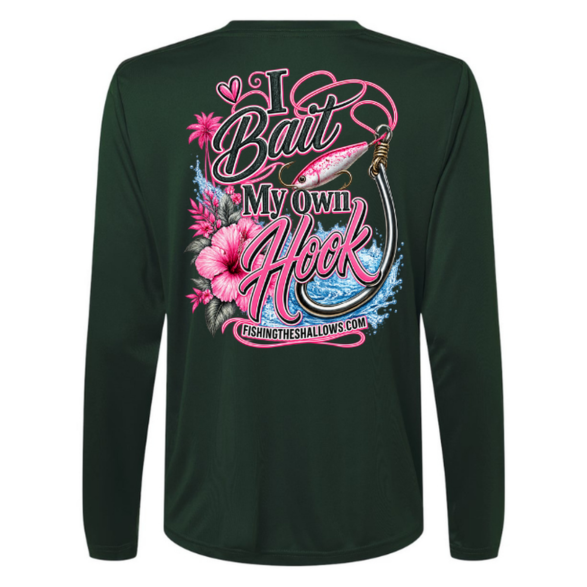 I Bait – Women's Long Sleeve - Forest - Back