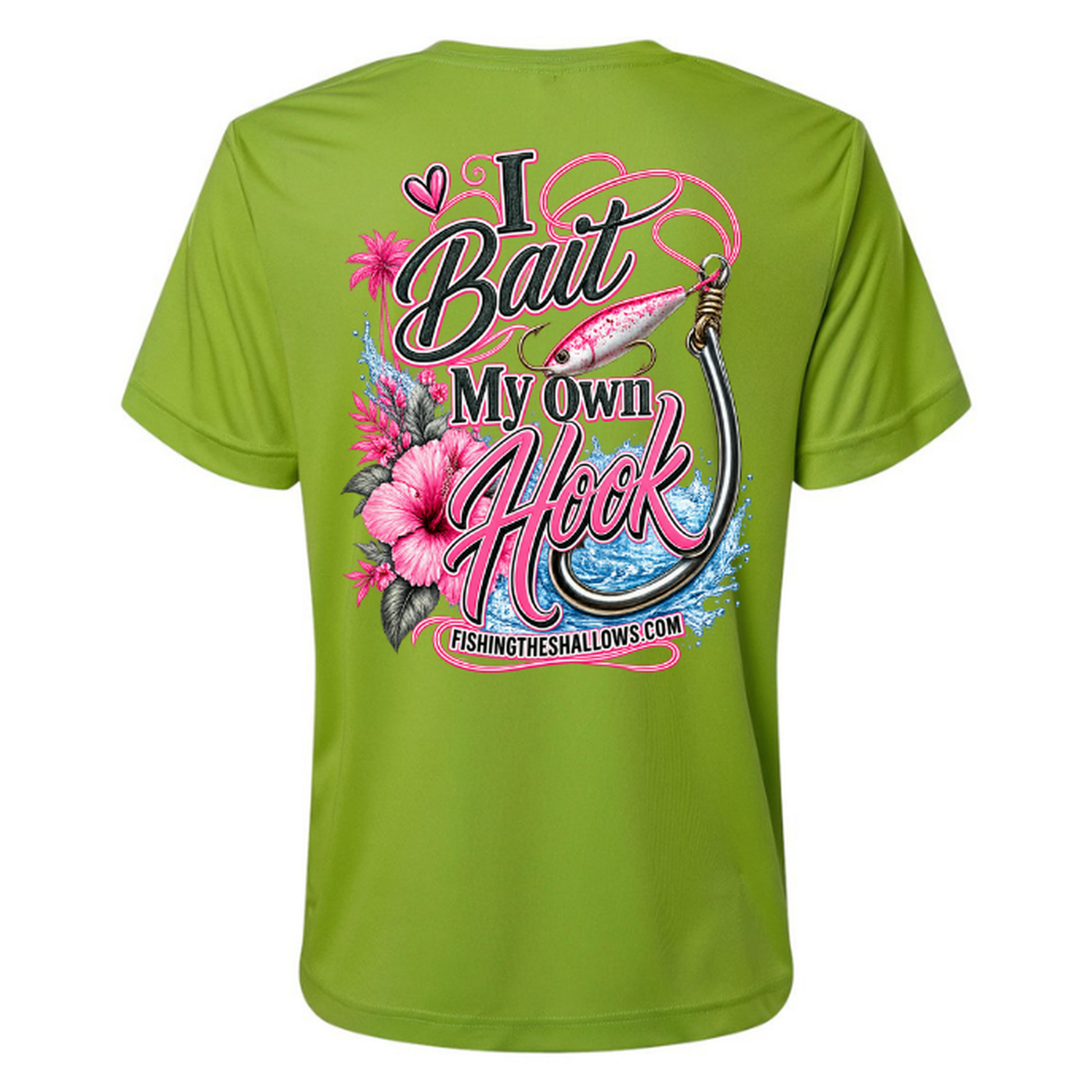 I Bait – Women's Short Sleeve - Acid Green - Back