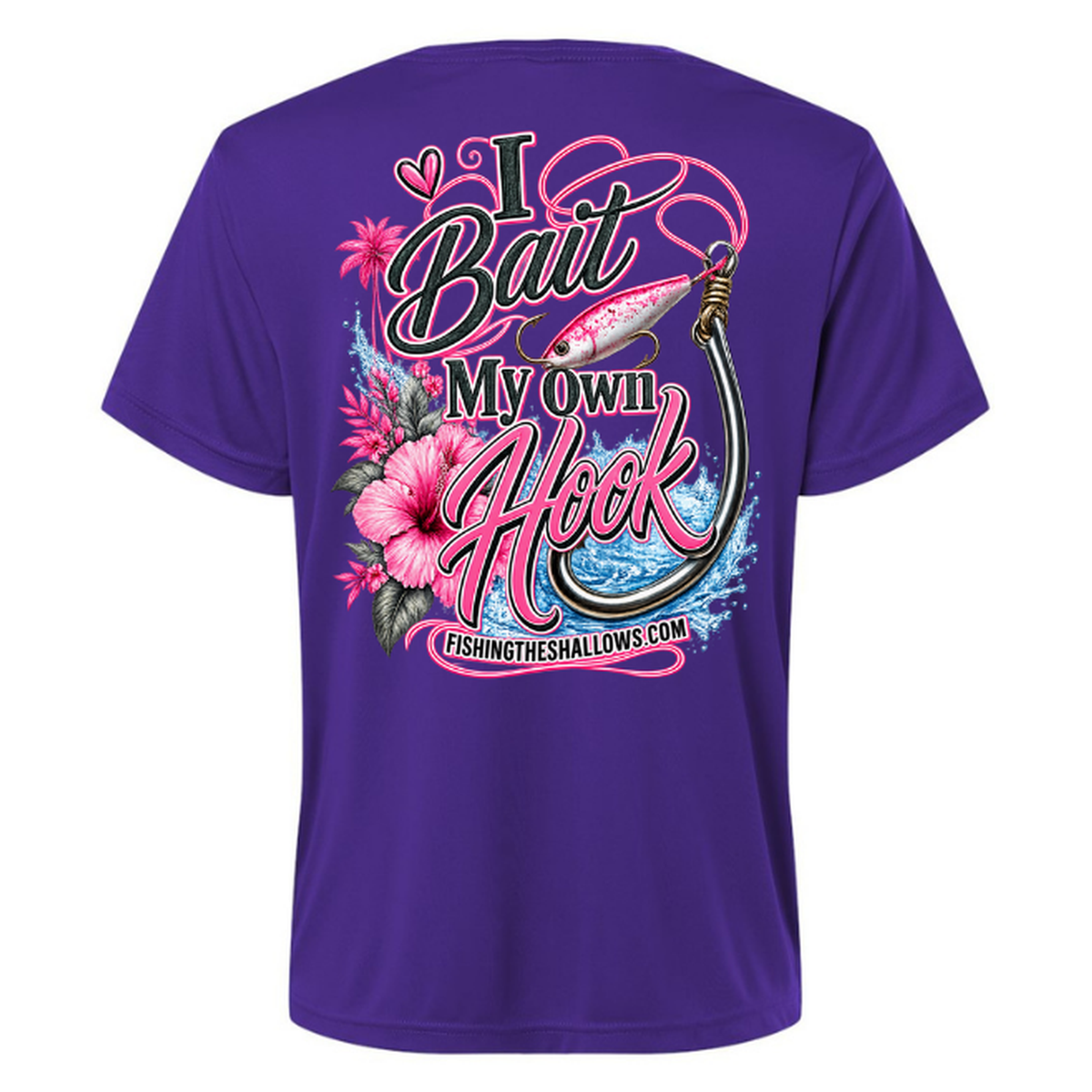 I Bait – Women's Short Sleeve - Campus Purple - Back