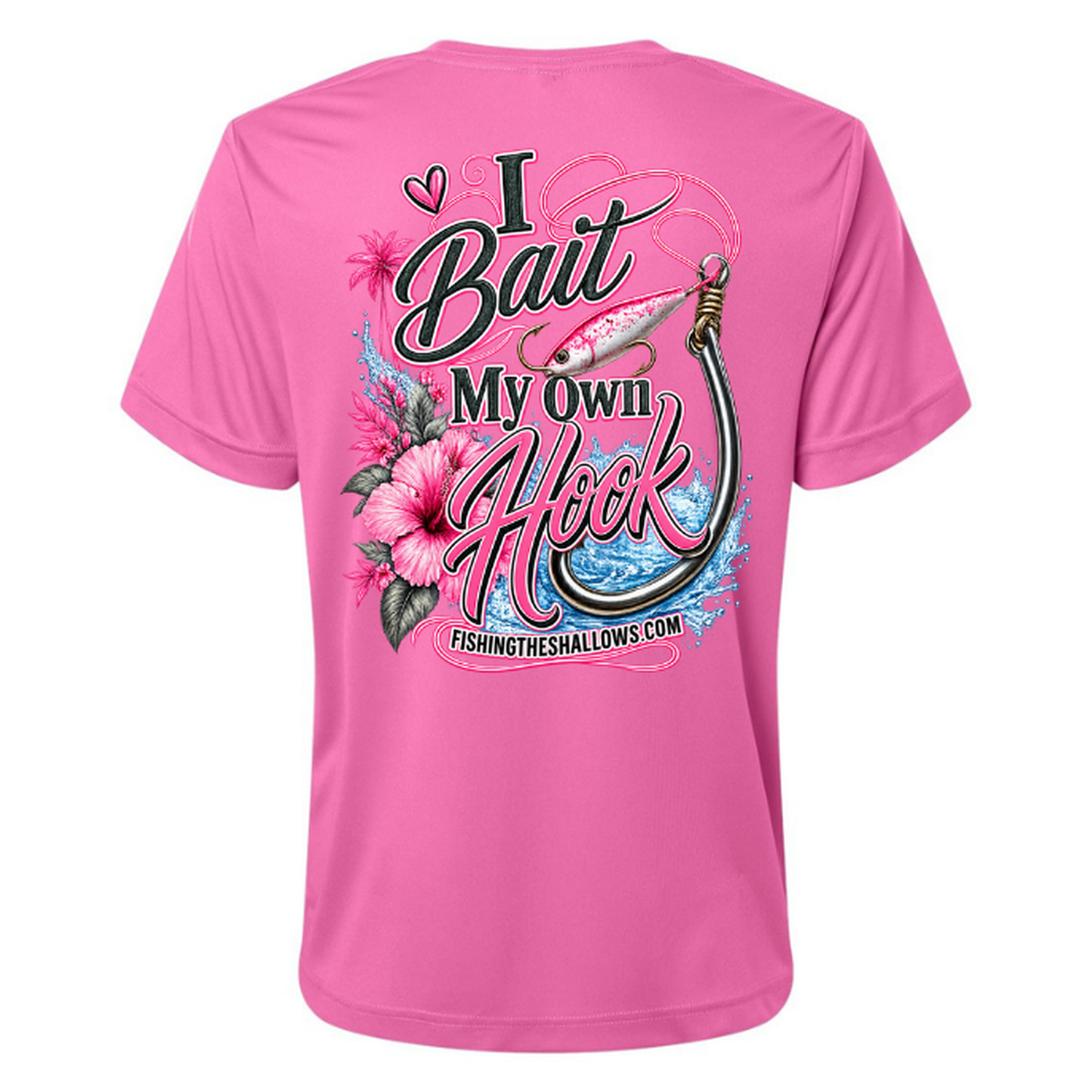 I Bait – Women's Short Sleeve - Charity Pink - Back