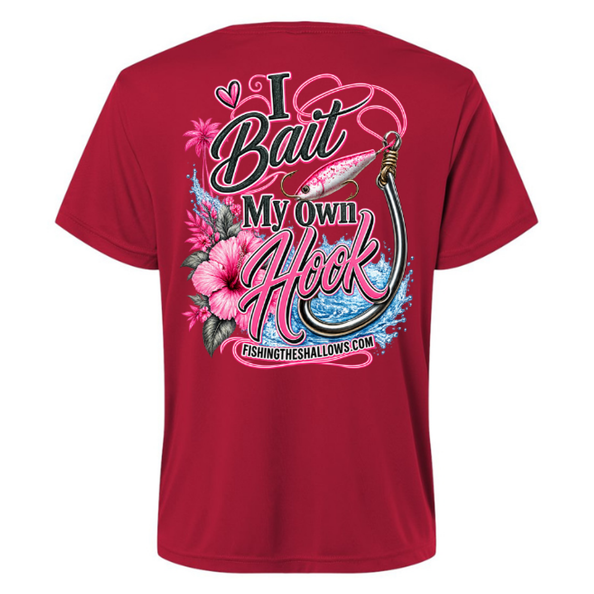 I Bait – Women's Short Sleeve - Classic Red - Back