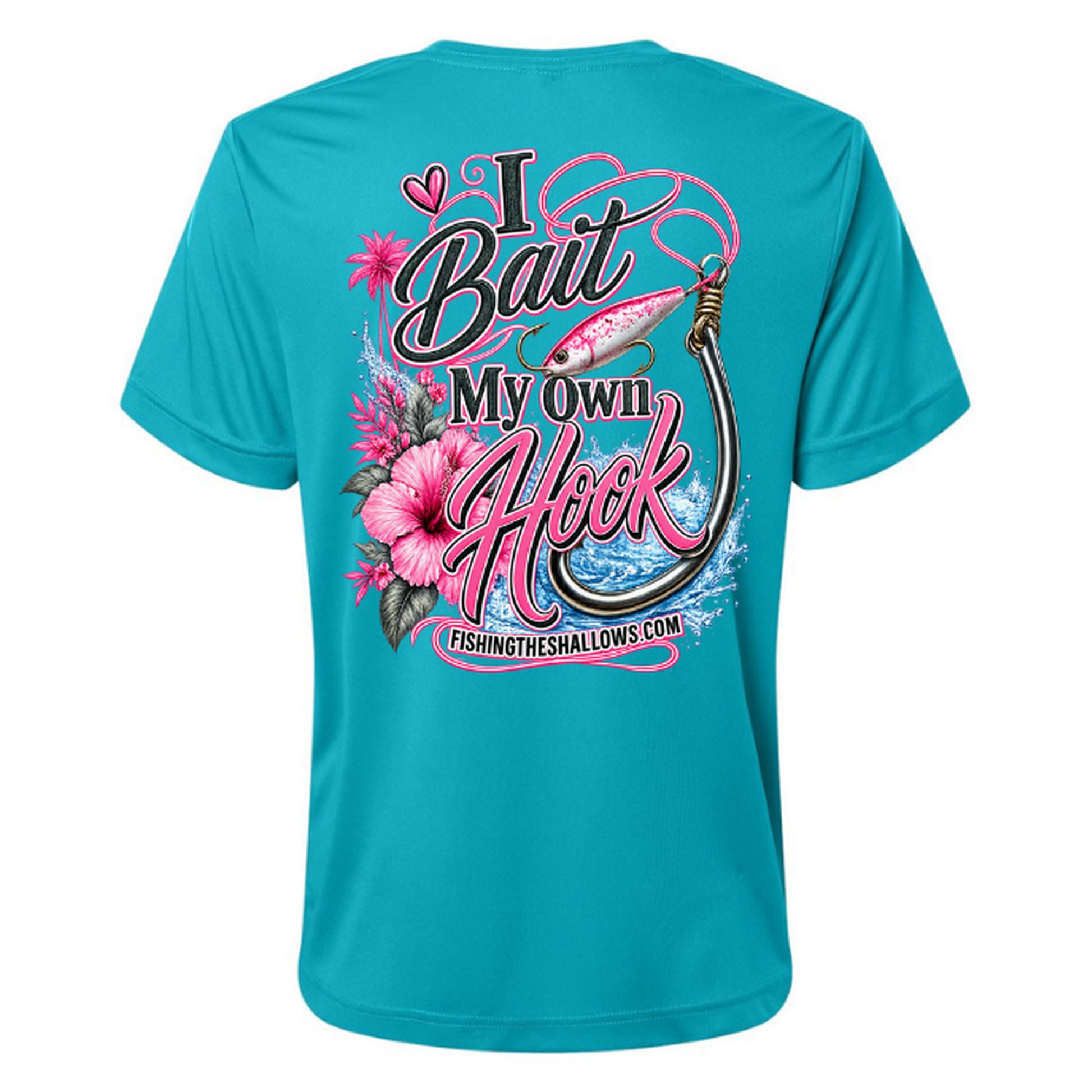 I Bait – Women's Short Sleeve - Clear Teal - Back