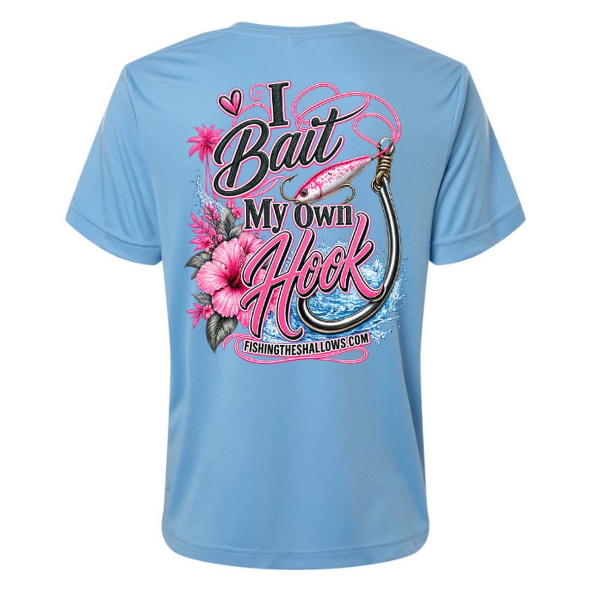 I Bait – Women's Short Sleeve - Columbia Blue - Back