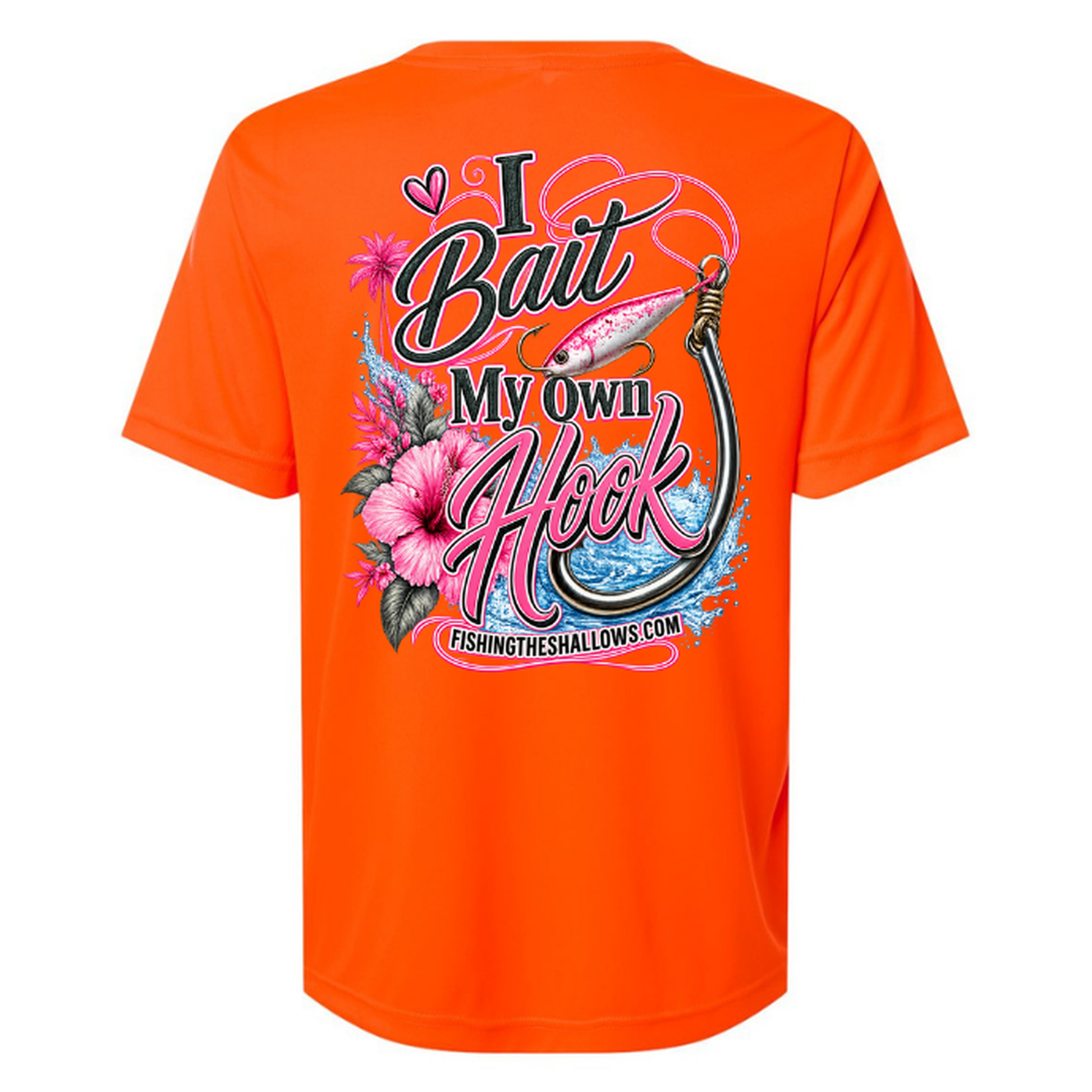 I Bait – Women's Short Sleeve - Safety Orange - Back