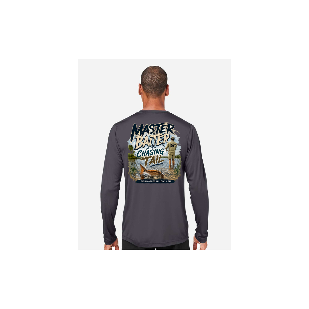 Master Baiter While Chasing Tail – Men's Long Sleeve in Carbon - back view