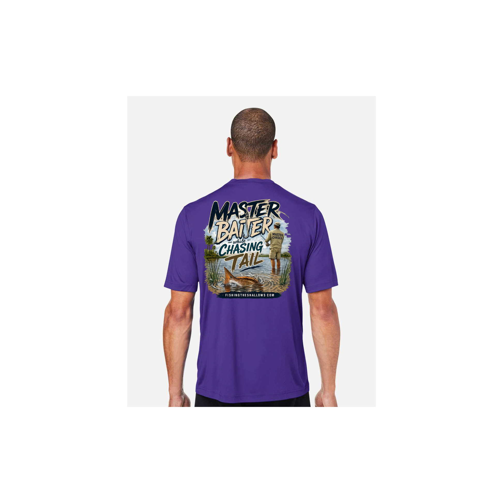 Master Baiter While Chasing Tail – Men's Short Sleeve in Campus Purple - back view