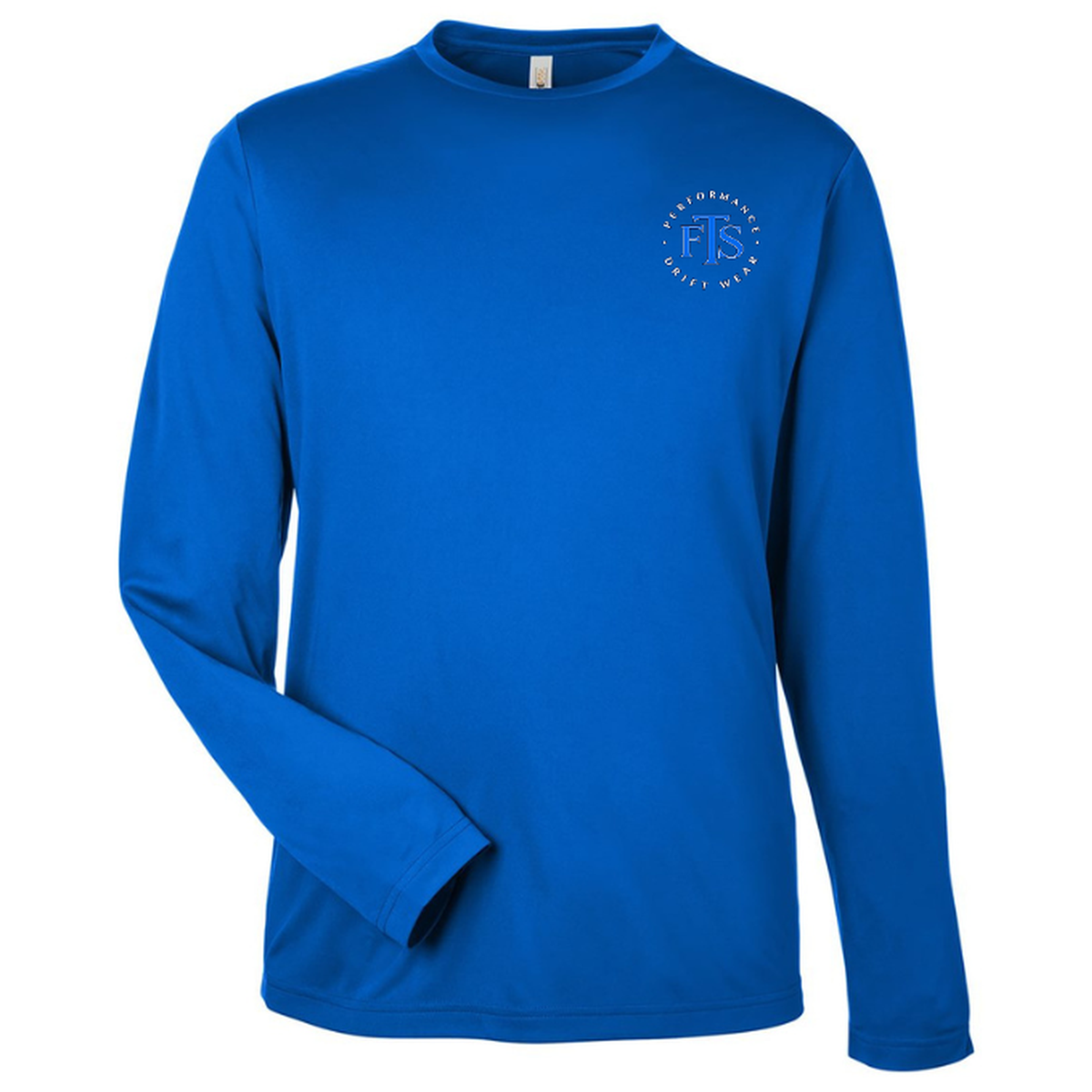Fishaholic LS in True Royal, front view - mens long sleeve performance fishing shirt by Fishing The Shallows