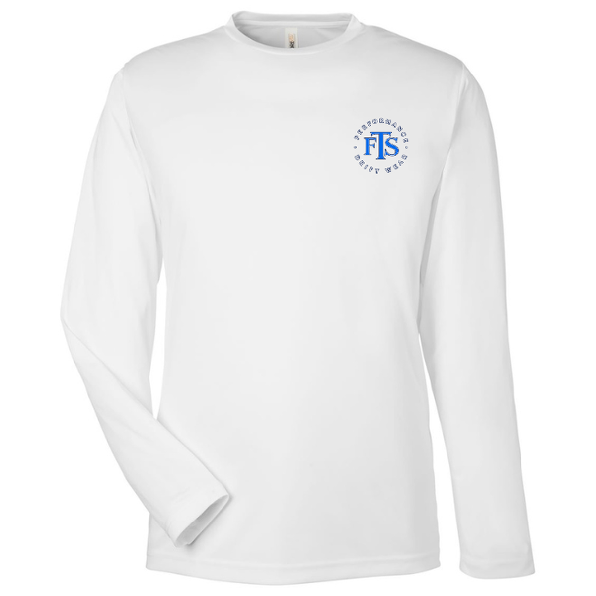 Fishaholic LS in White, front view - mens long sleeve performance fishing shirt by Fishing The Shallows