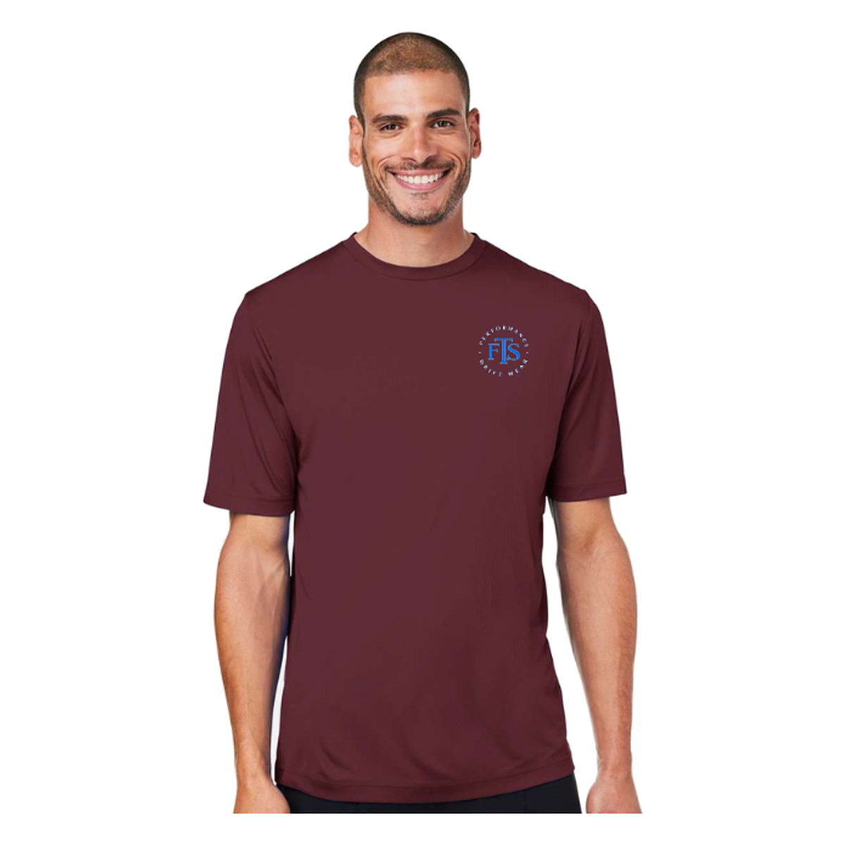 Florida FTS SS in Burgundy, front view - mens short sleeve performance fishing shirt by Fishing The Shallows
