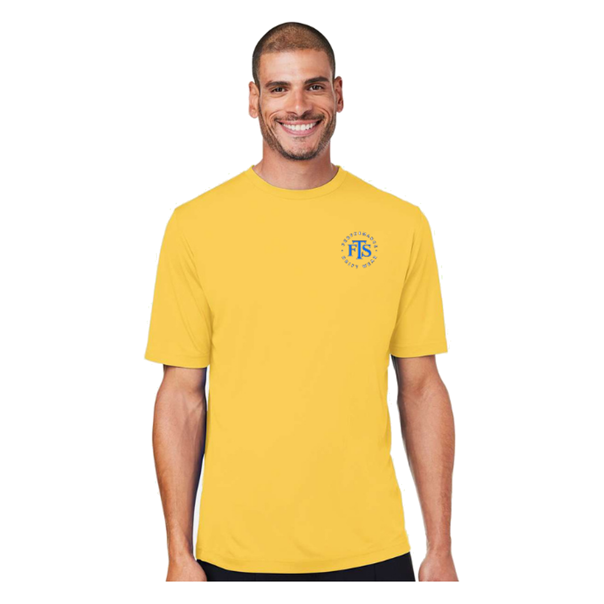 Florida FTS SS in Campus Gold, front view - mens short sleeve performance fishing shirt by Fishing The Shallows