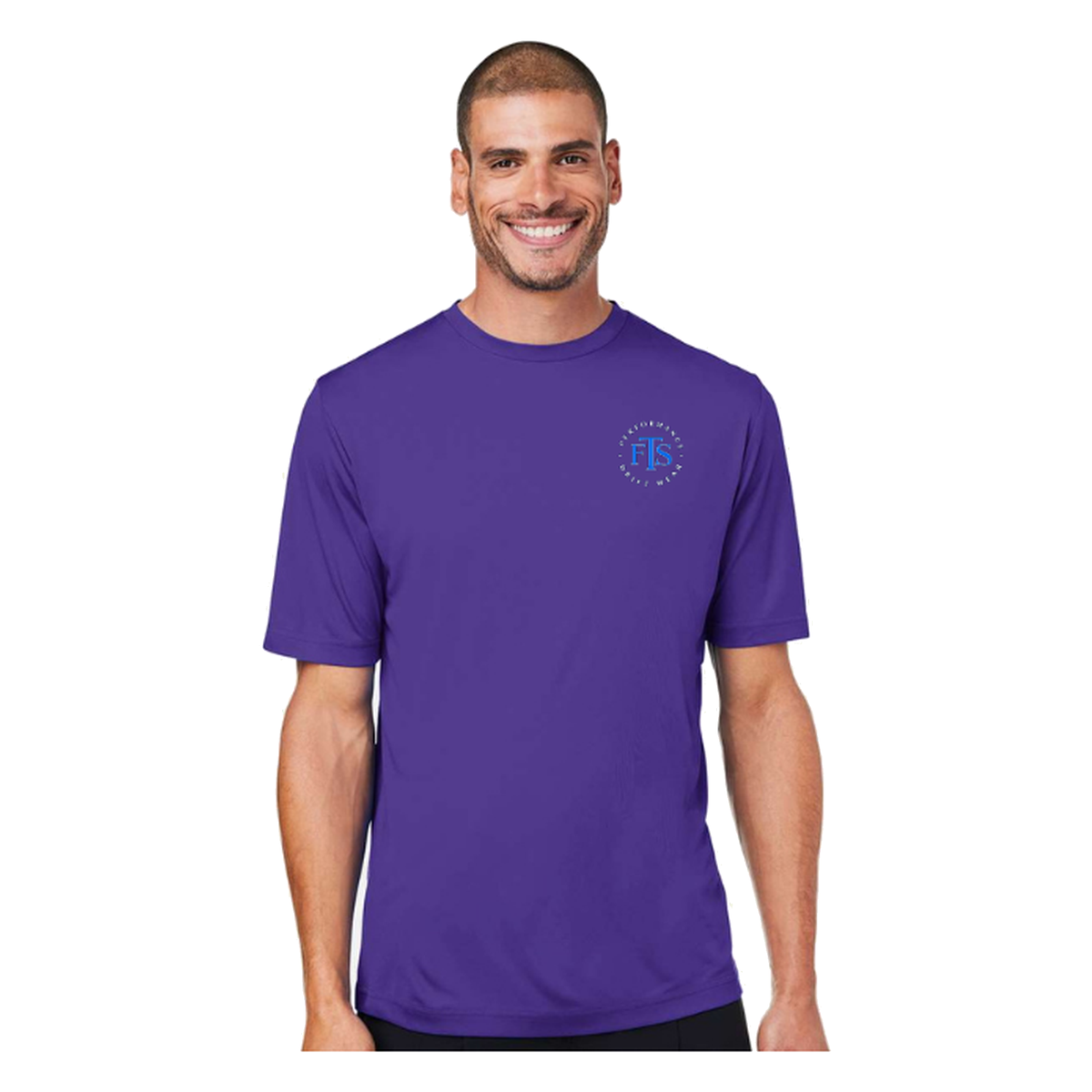 Florida FTS SS in Campus Purple, front view - mens short sleeve performance fishing shirt by Fishing The Shallows