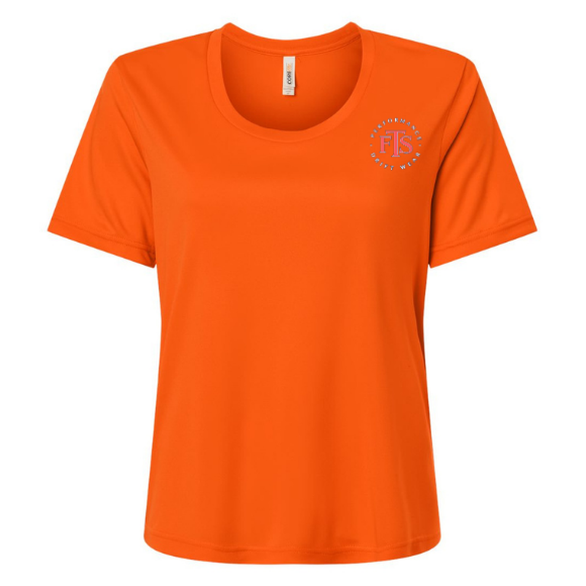 Saltwater Sweetheart SS in Campus Orange, front view - womens short sleeve performance fishing shirt by Fishing The Shallows