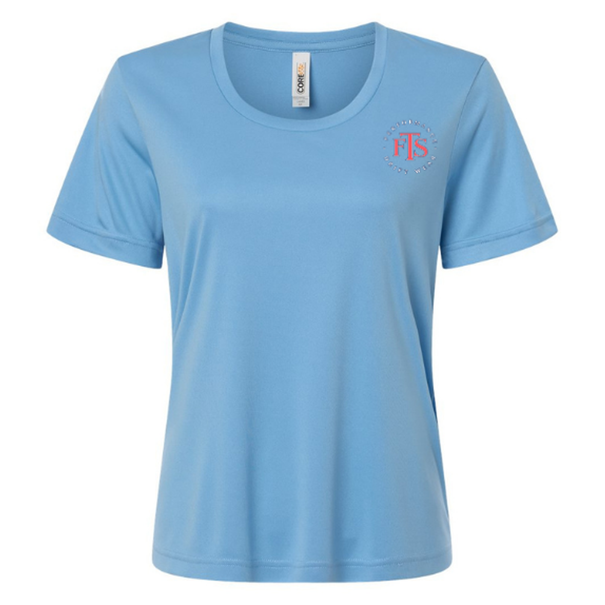 Saltwater Sweetheart SS in Columbia Blue, front view - womens short sleeve performance fishing shirt by Fishing The Shallows