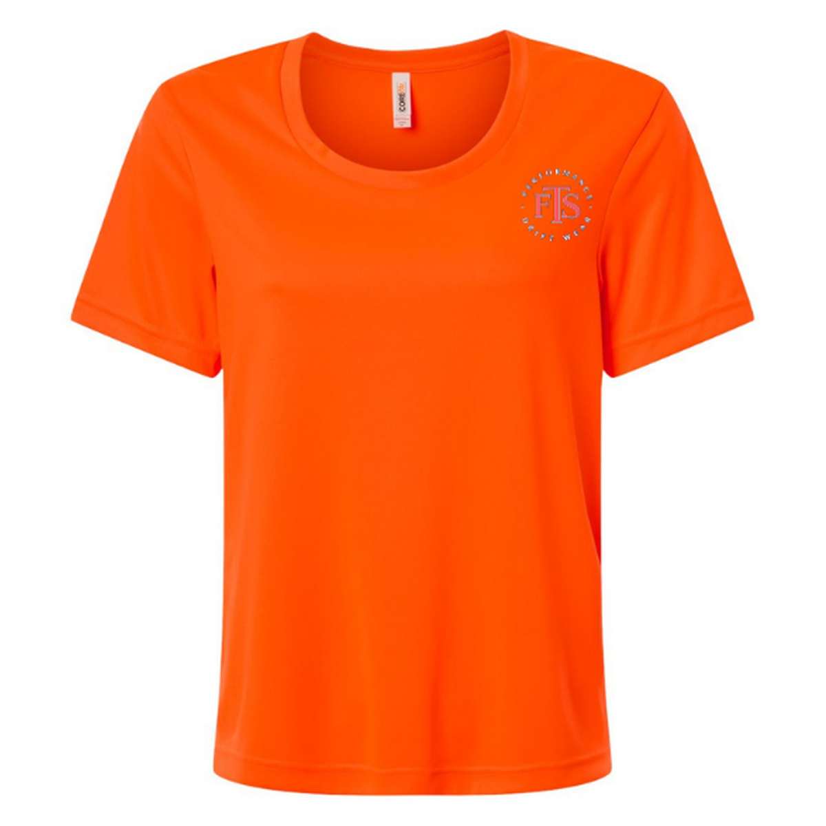 Saltwater Sweetheart SS in Safety Orange, front view - womens short sleeve performance fishing shirt by Fishing The Shallows