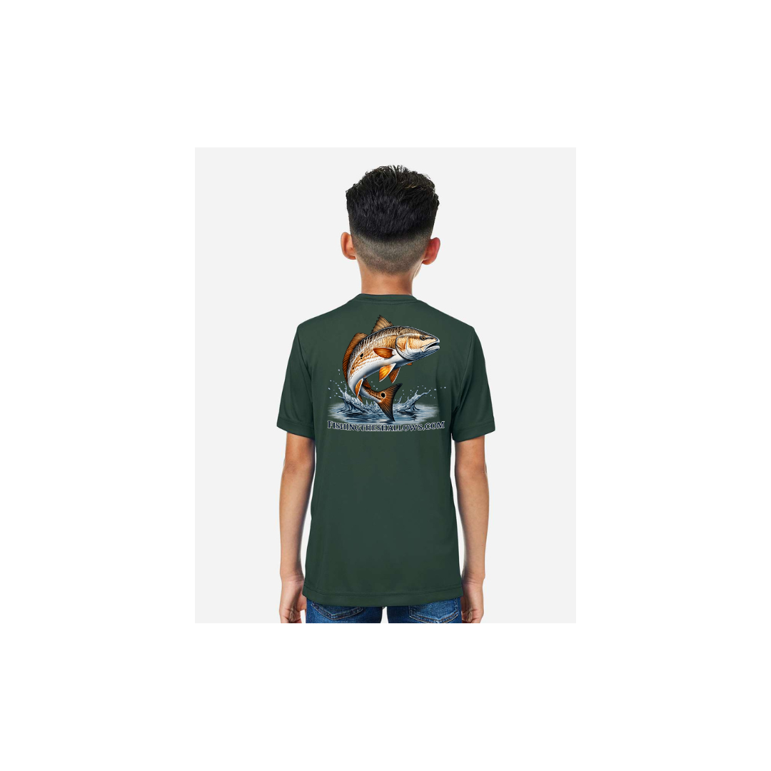Redfish Art 2 – Youth Short Sleeve in Forest - back view