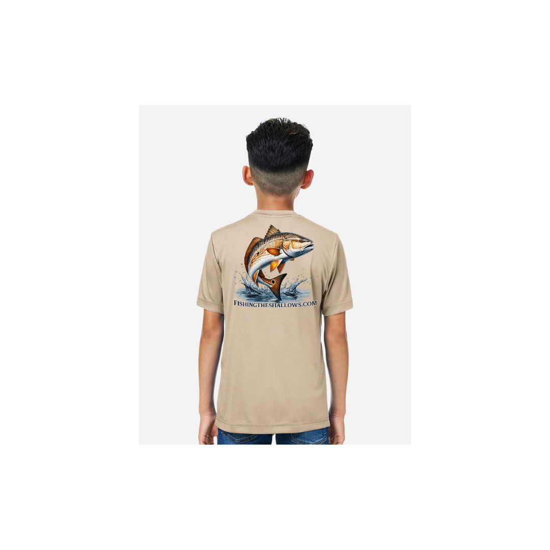 Redfish Art 2 – Youth Short Sleeve in Stone - back view