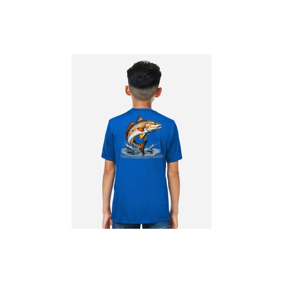 Redfish Art 2 – Youth Short Sleeve in True Royal - back view