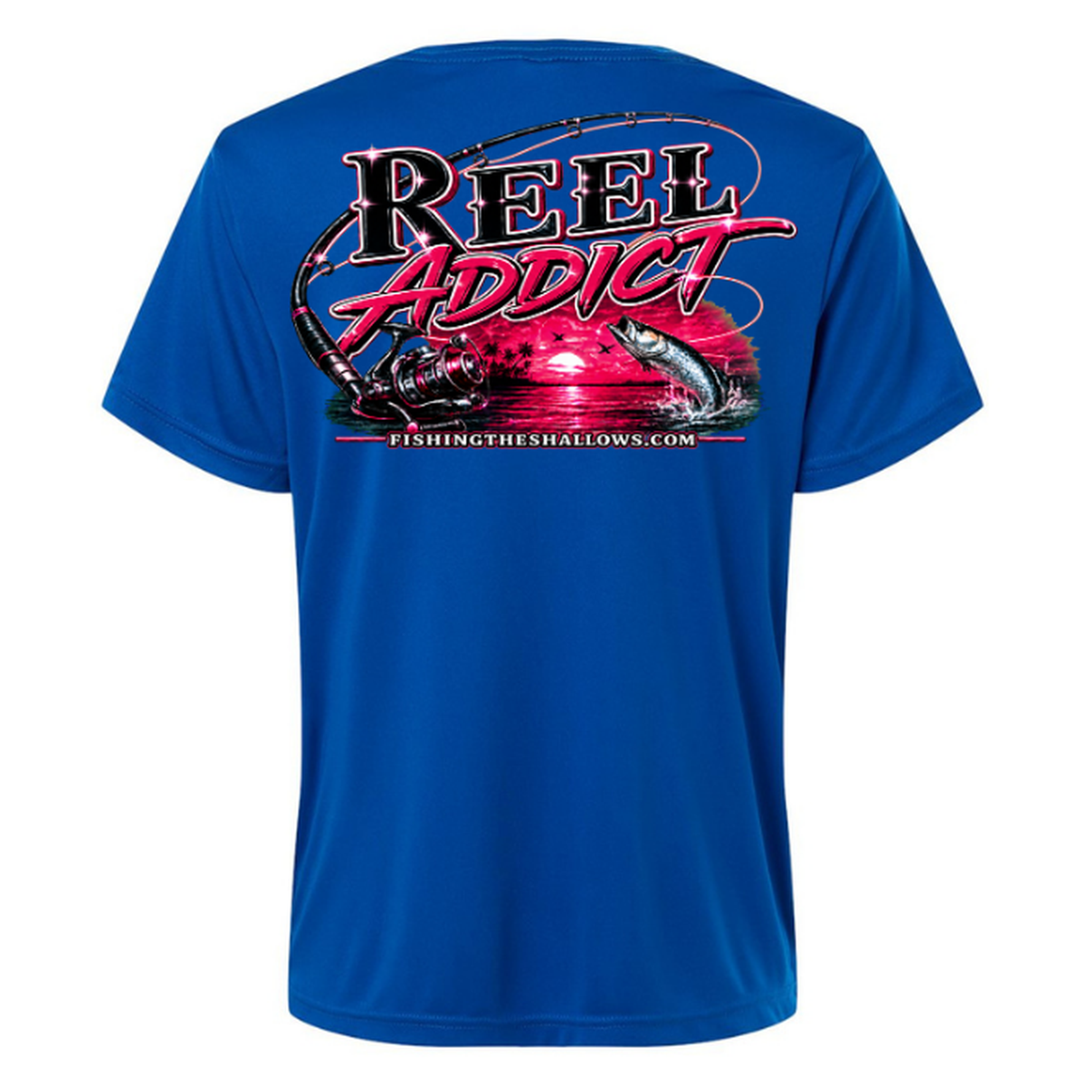 Reel Addict Pink – Women's Short Sleeve - True Royal - Back