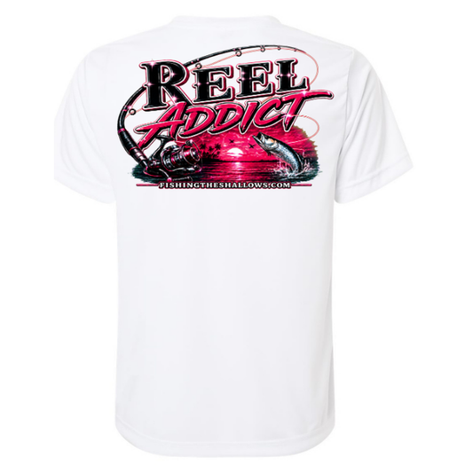Reel Addict Pink – Women's Short Sleeve — back