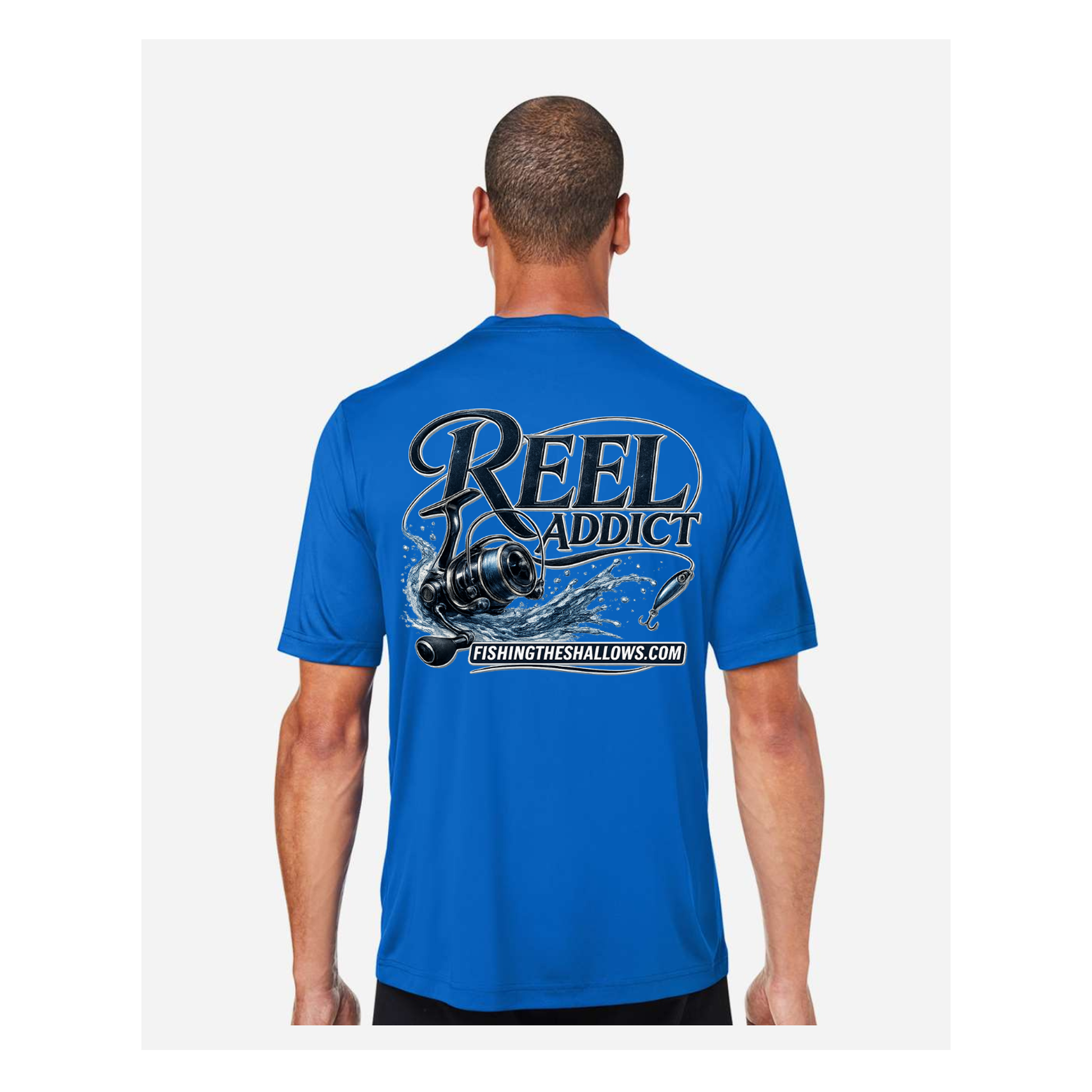 Reel Addict – Men's Short Sleeve - True Royal - Back