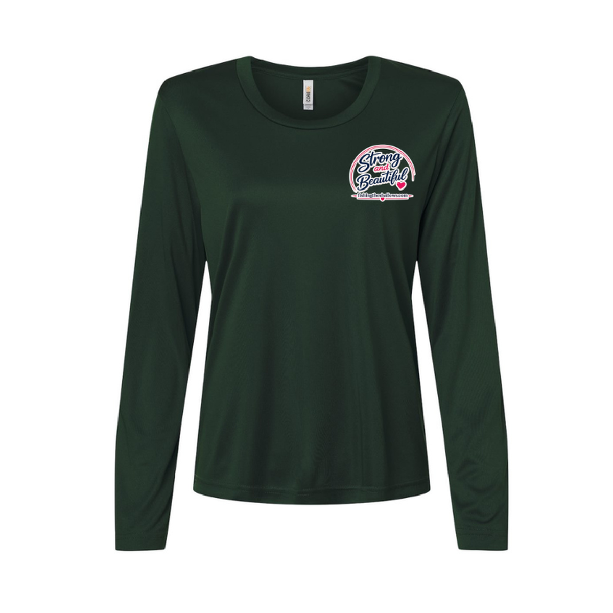 Strong & Beautiful LS in Forest, front view - womens long sleeve performance fishing shirt by Fishing The Shallows