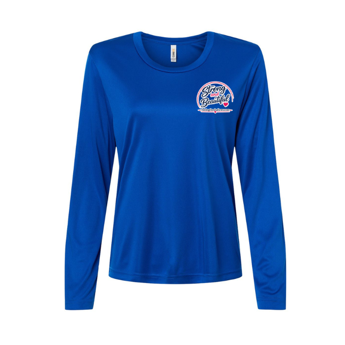 Strong & Beautiful LS in True Royal, front view - womens long sleeve performance fishing shirt by Fishing The Shallows