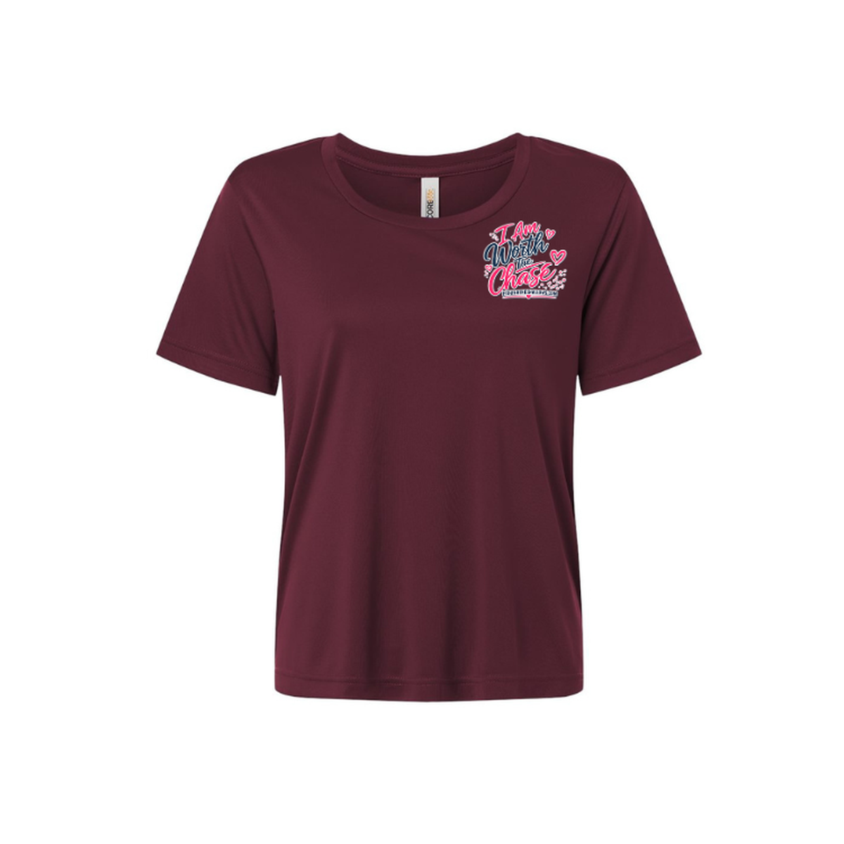 Worth It SS in Burgundy, front view - womens short sleeve performance fishing shirt by Fishing The Shallows