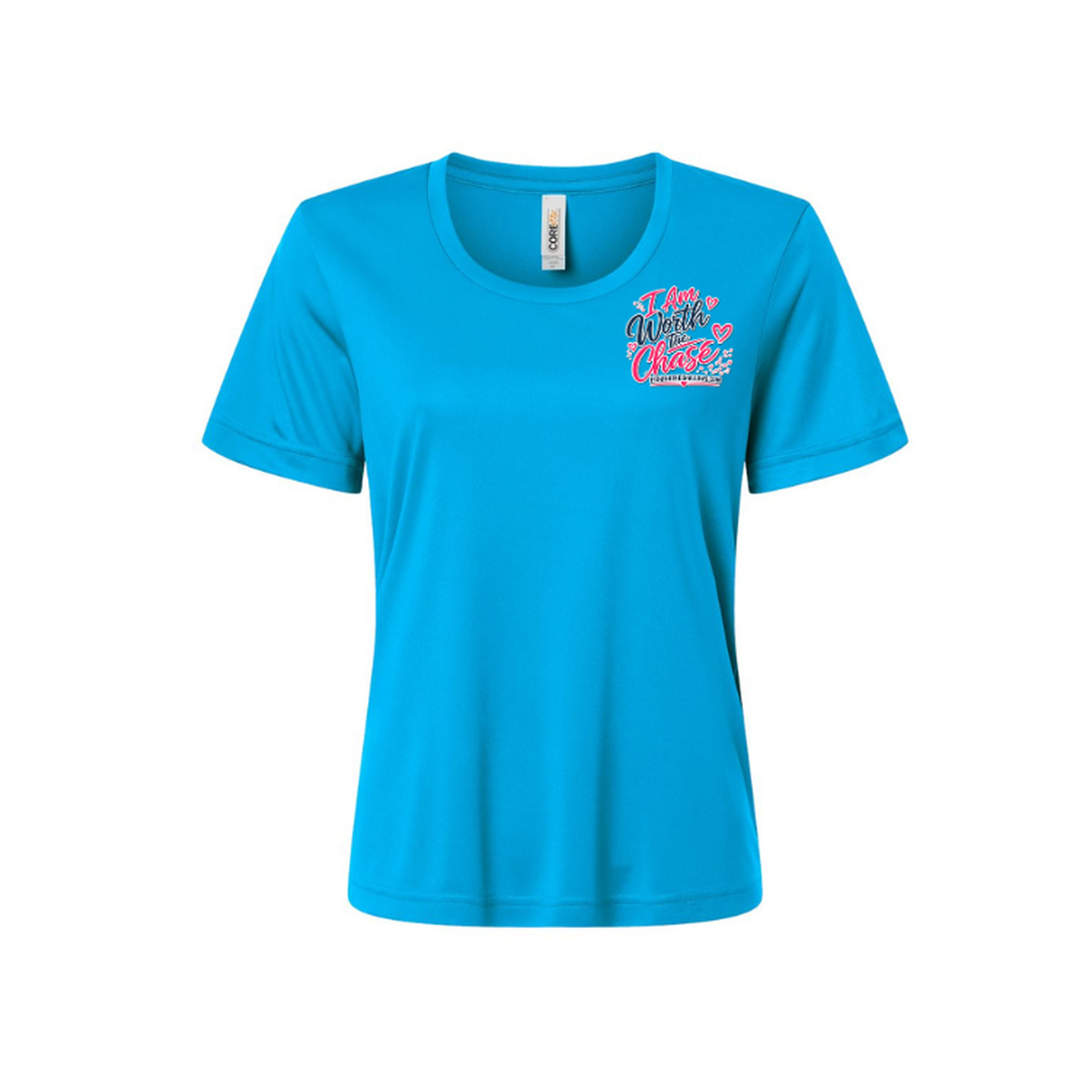 Worth It SS in Electric Blue, front view - womens short sleeve performance fishing shirt by Fishing The Shallows