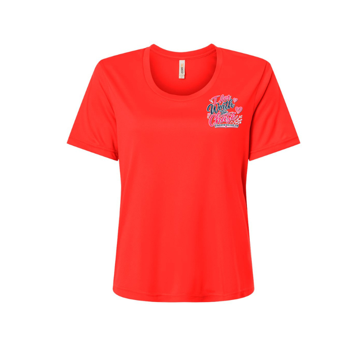 Worth It SS in Marina Red, front view - womens short sleeve performance fishing shirt by Fishing The Shallows