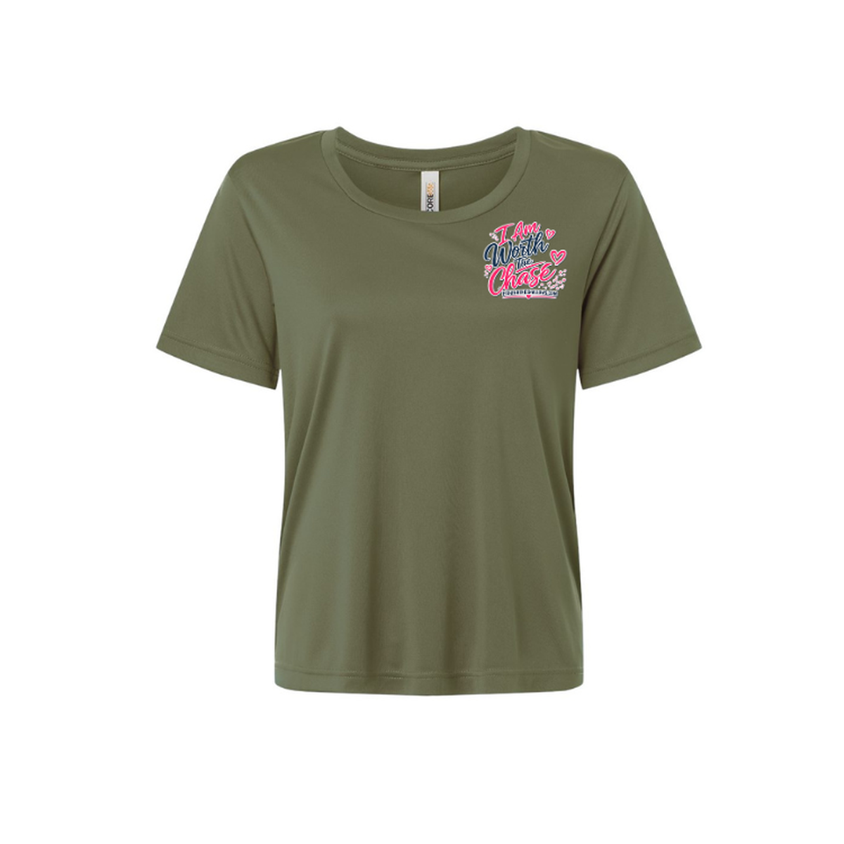 Worth It SS in Military Green, front view - womens short sleeve performance fishing shirt by Fishing The Shallows