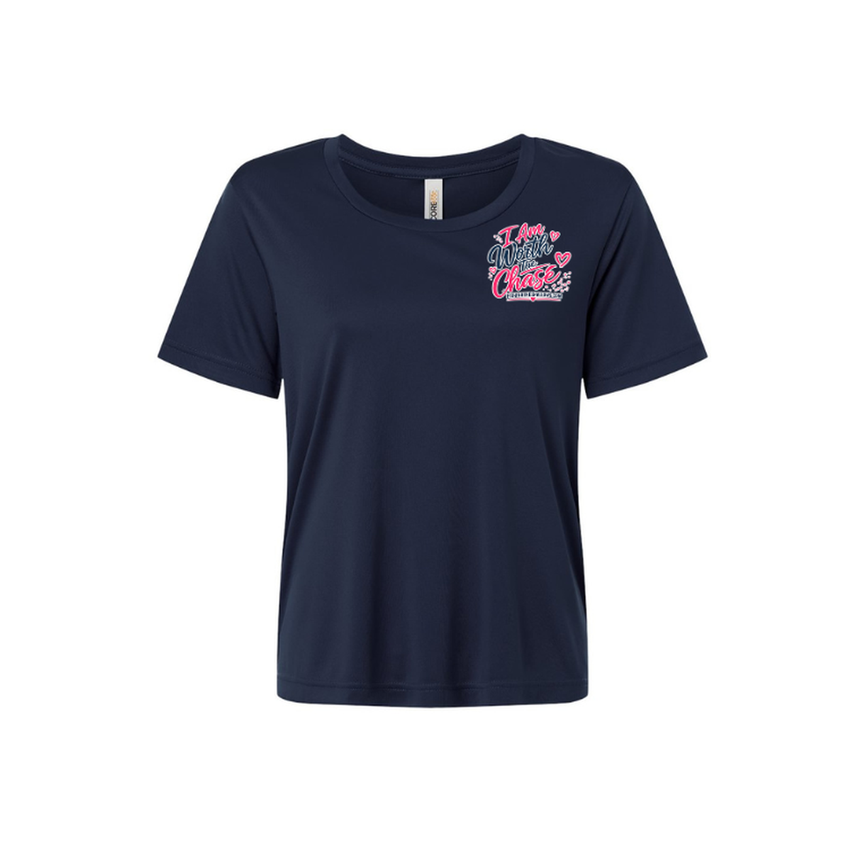 Worth It SS in Classic Navy, front view - womens short sleeve performance fishing shirt by Fishing The Shallows