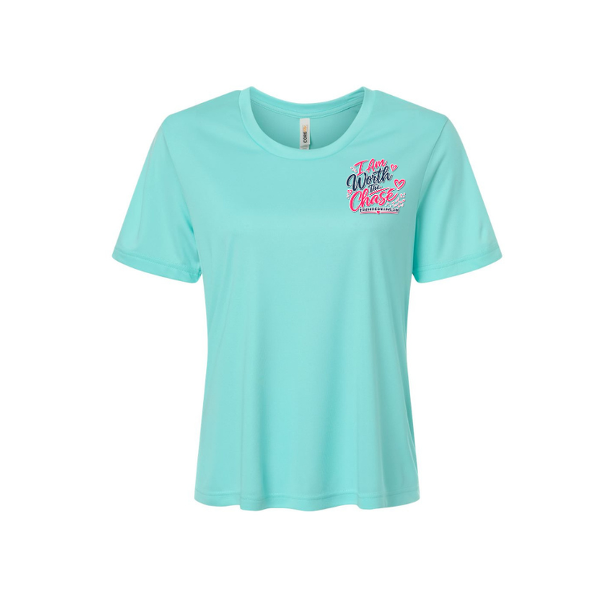 Worth It SS in Sea Glass, front view - womens short sleeve performance fishing shirt by Fishing The Shallows