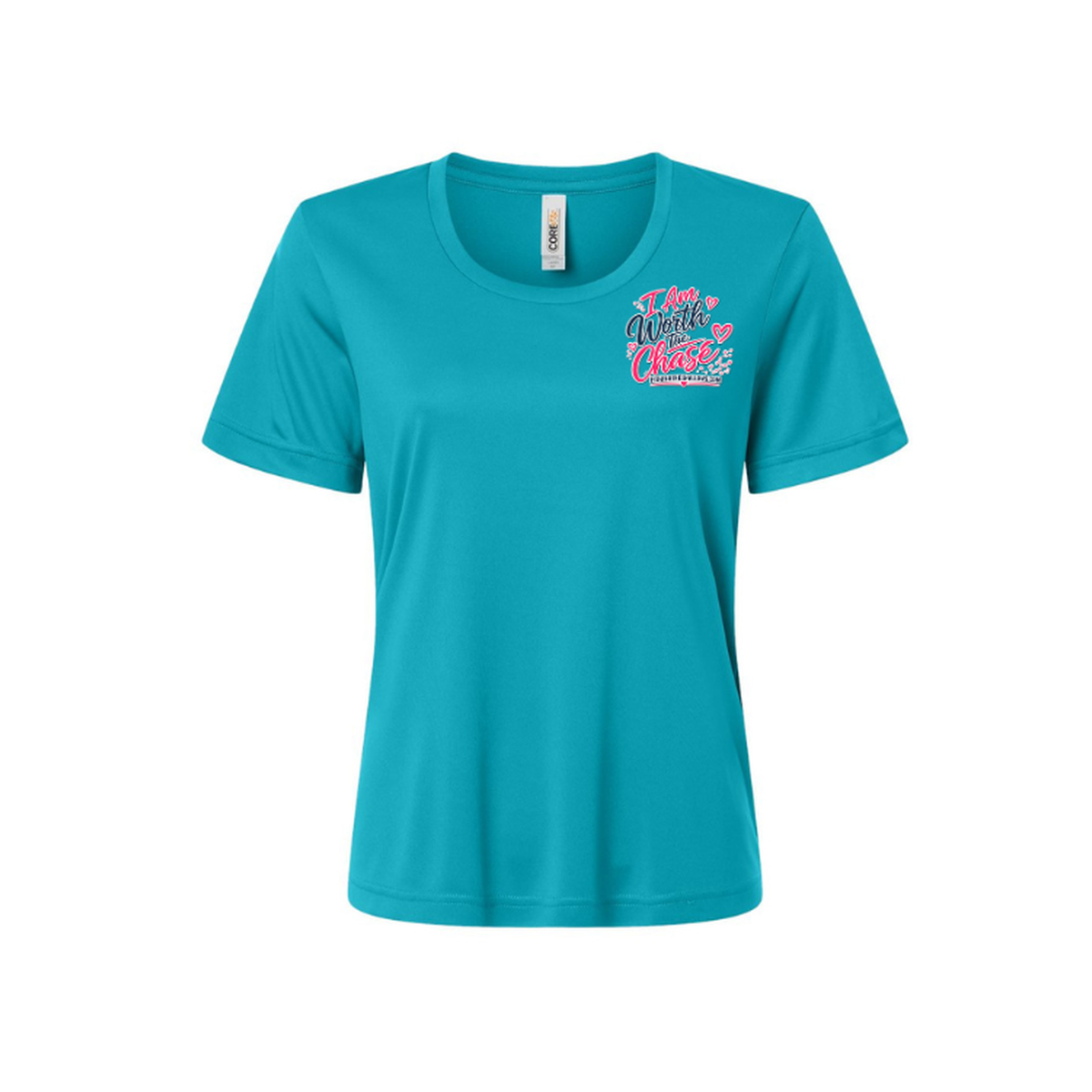 Worth It SS in Clear Teal, front view - womens short sleeve performance fishing shirt by Fishing The Shallows