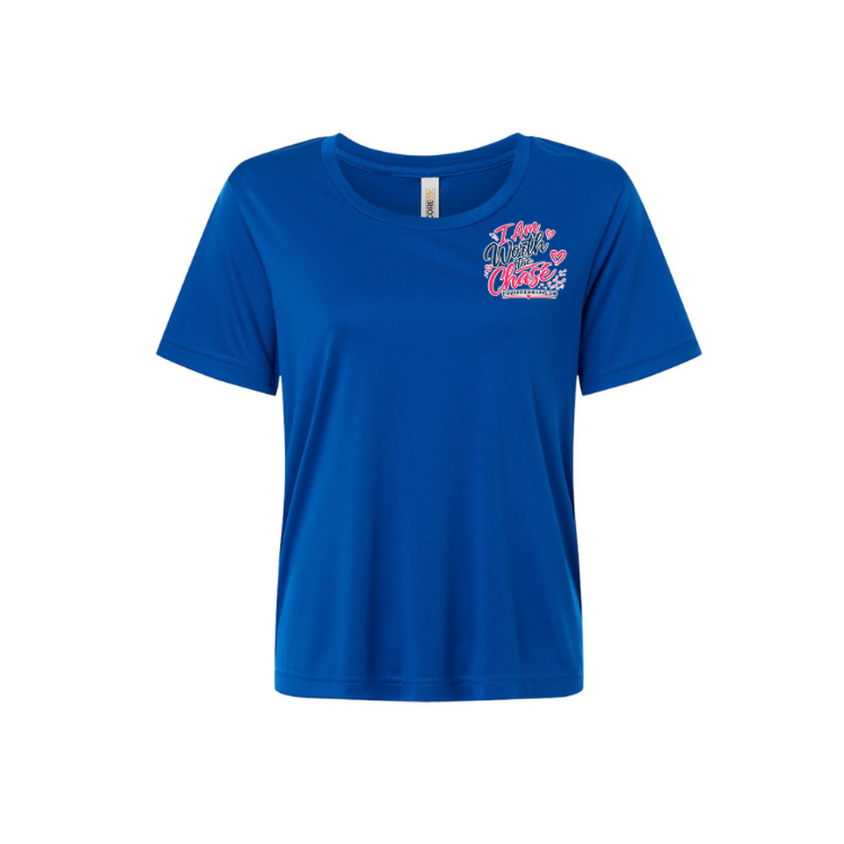 Worth It SS in True Royal, front view - womens short sleeve performance fishing shirt by Fishing The Shallows