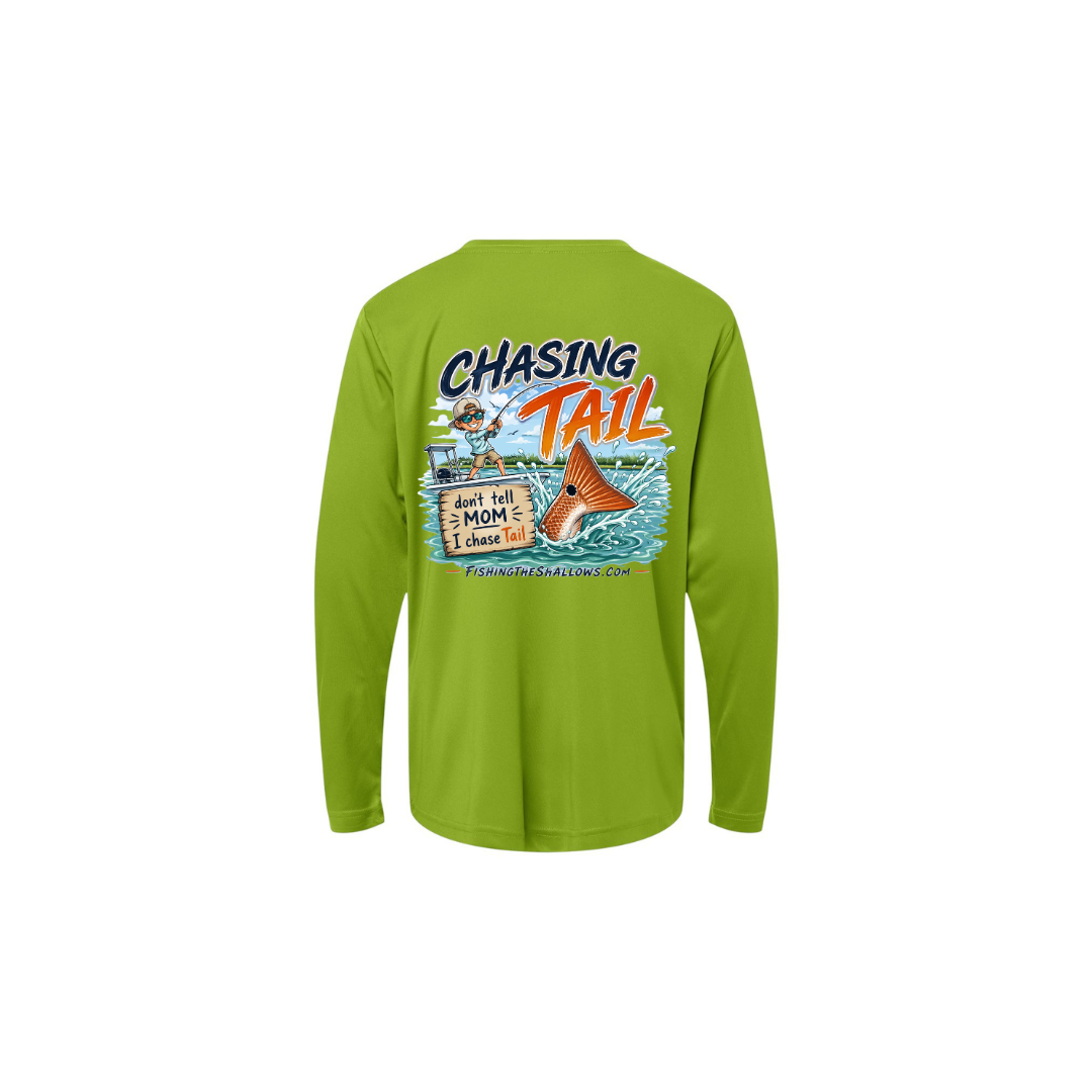 Youth Chasing Tail – Youth Long Sleeve in Acid Green - back view