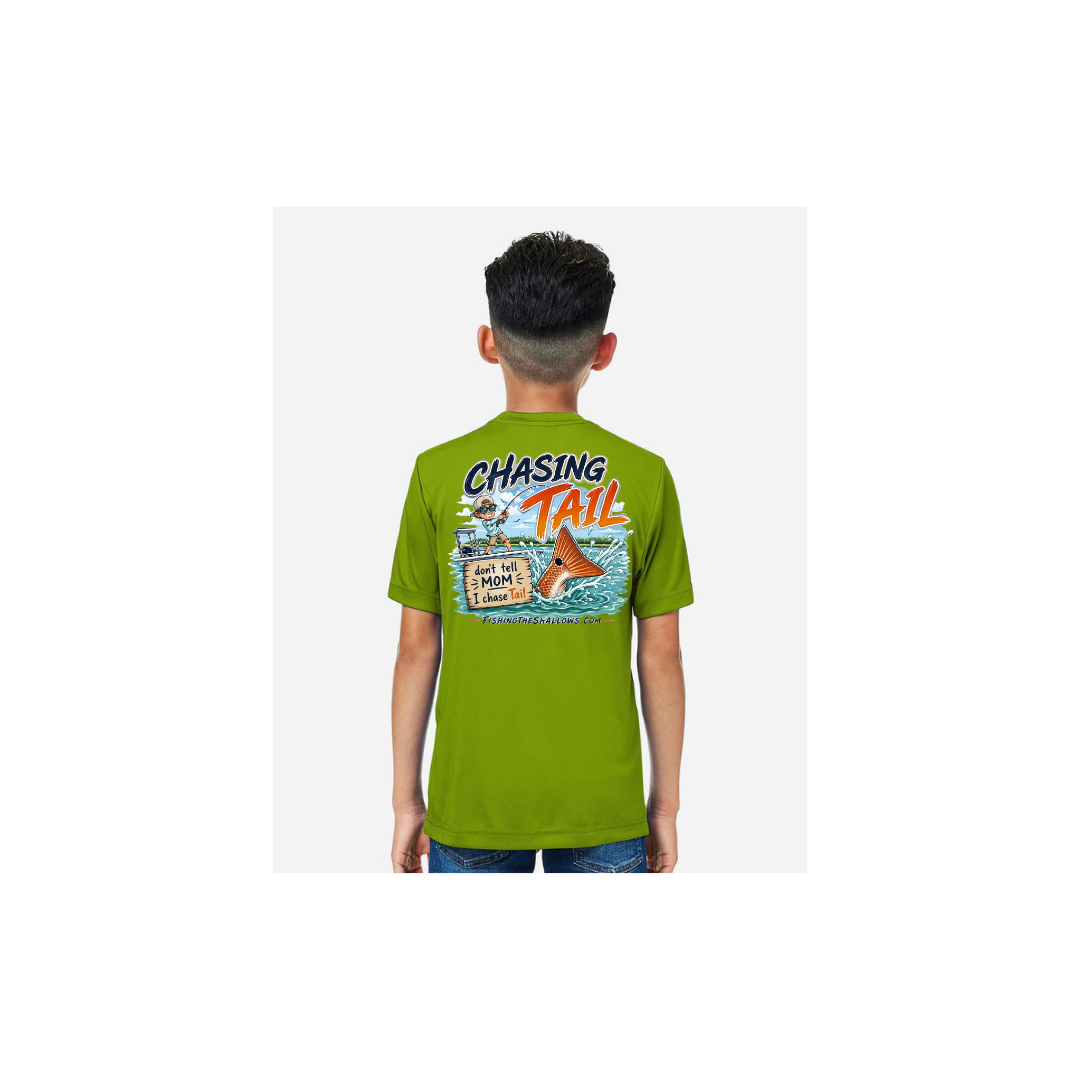 Youth Chasing Tail – Youth Short Sleeve in Acid Green - back view