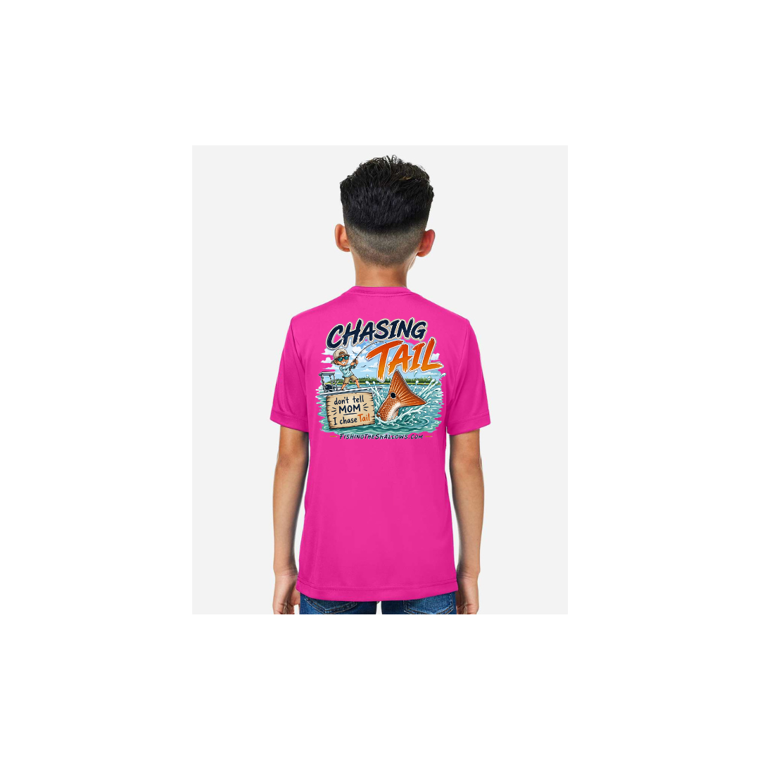 Youth Chasing Tail – Youth Short Sleeve in Bright Magenta - back view