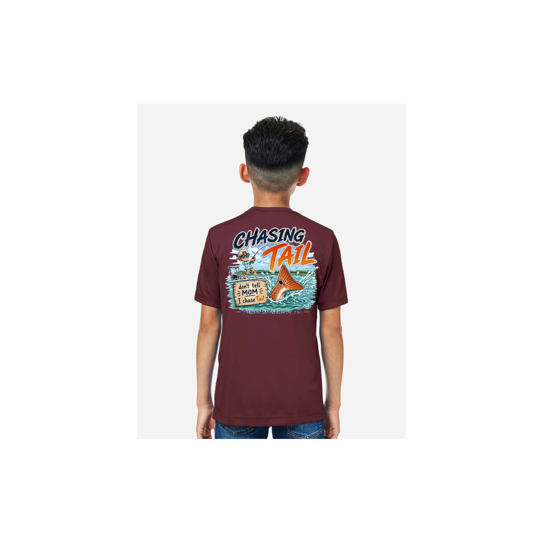 Youth Chasing Tail – Youth Short Sleeve in Burgundy - back view