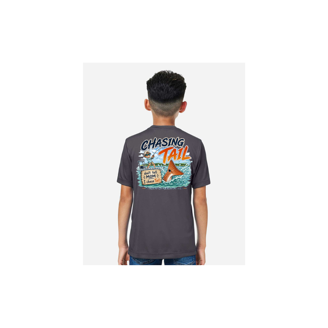 Youth Chasing Tail – Youth Short Sleeve in Carbon - back view