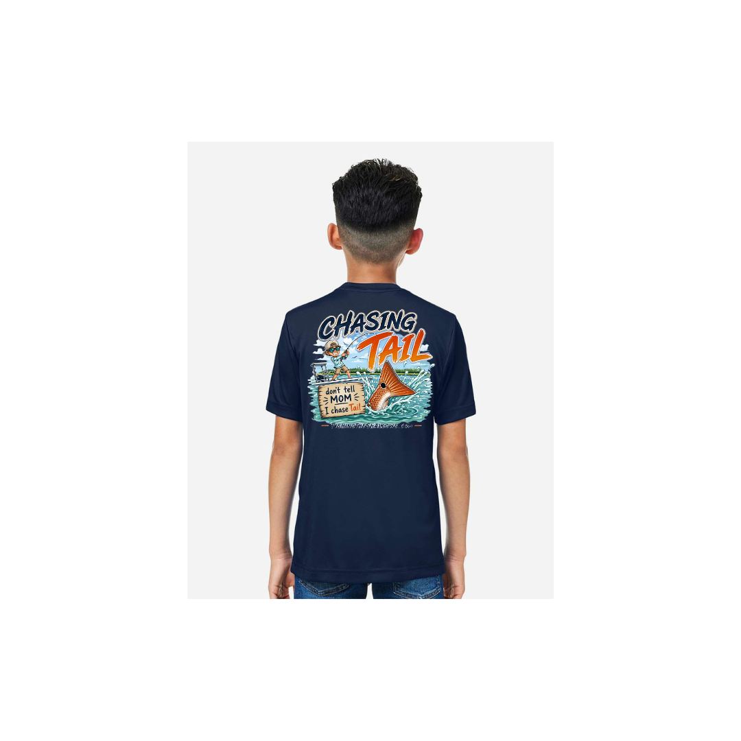 Youth Chasing Tail – Youth Short Sleeve in Classic Navy - back view