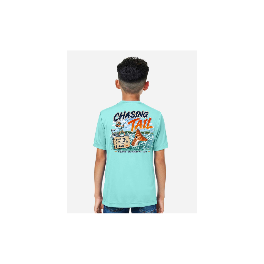 Youth Chasing Tail – Youth Short Sleeve in Sea Glass - back view