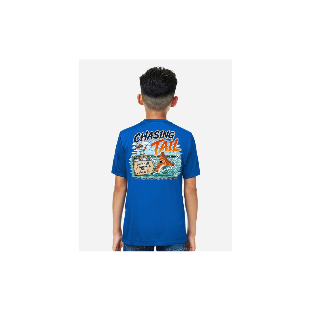 Youth Chasing Tail – Youth Short Sleeve in True Royal - back view