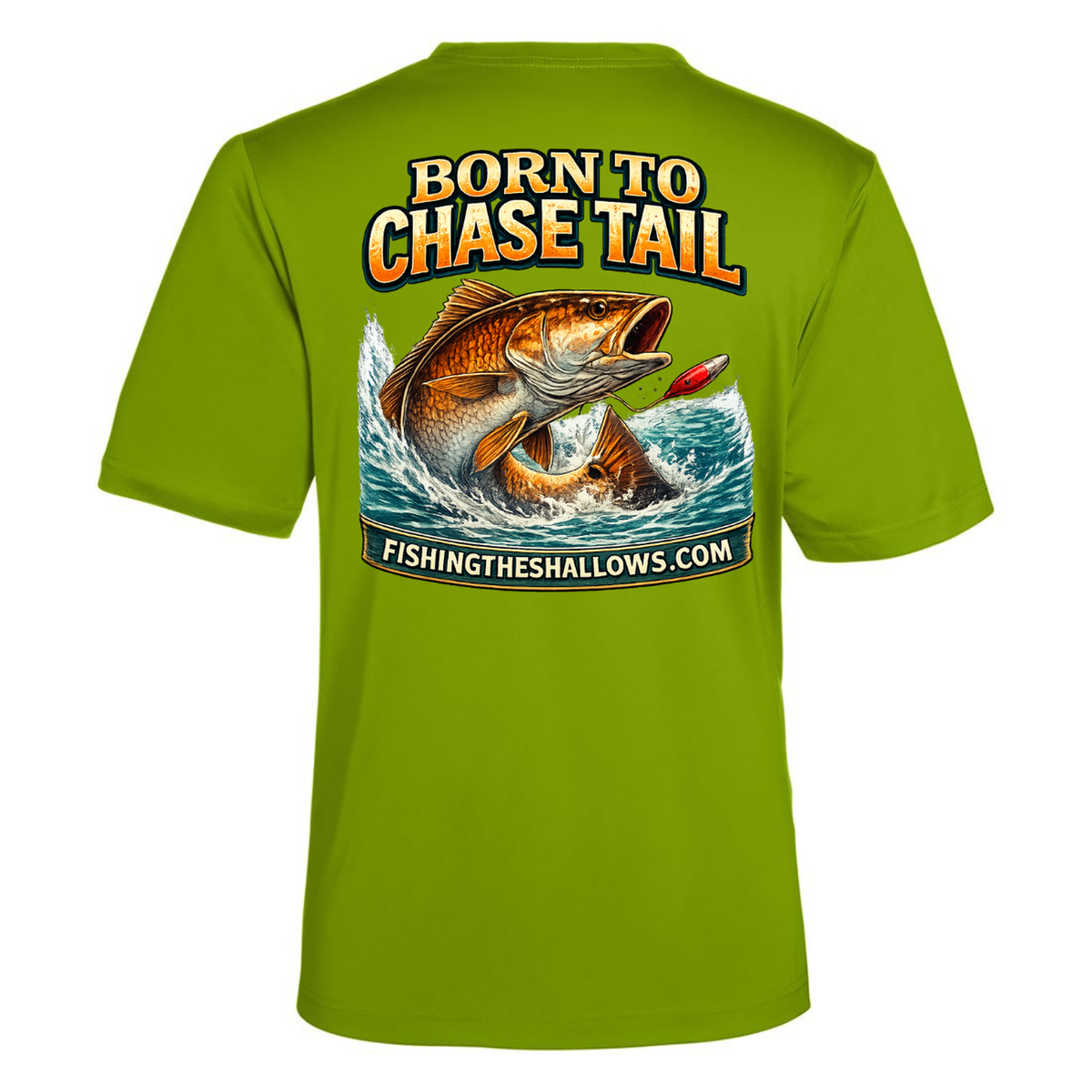 Born To Chase – Men's Short Sleeve — Acid Green — Back