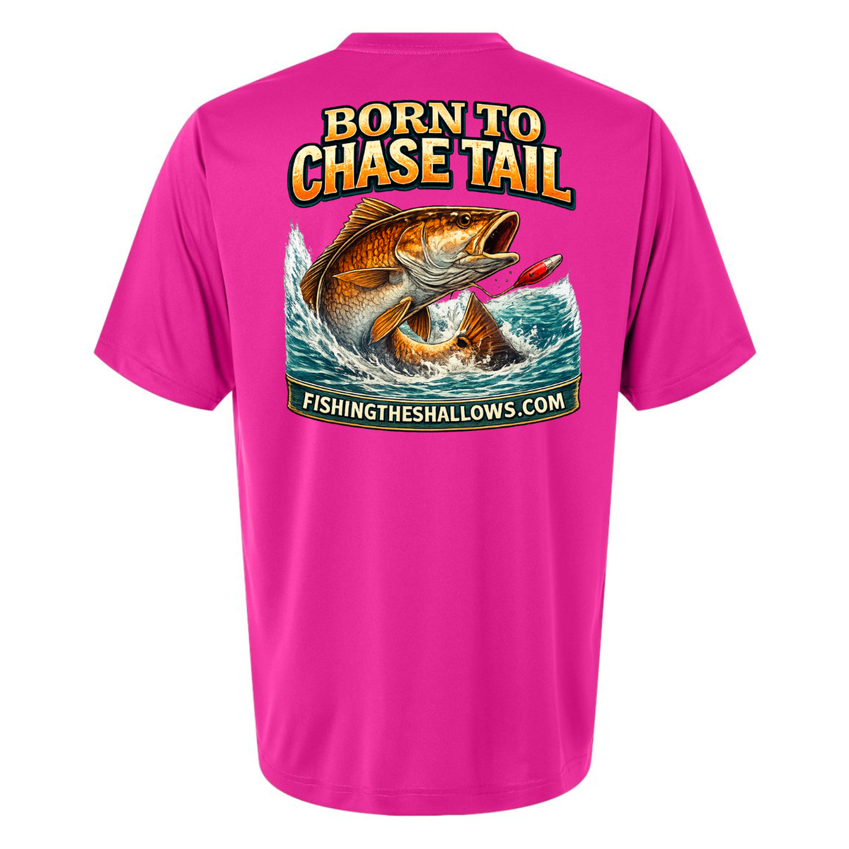 Born To Chase – Men's Short Sleeve — Bright Magenta — Back