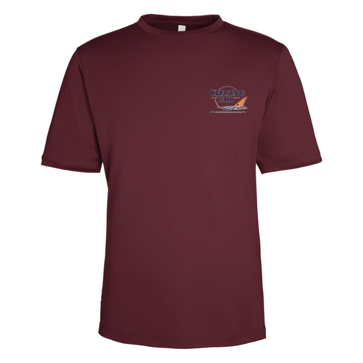 Born To Chase – Men's Short Sleeve — Burgundy — Front